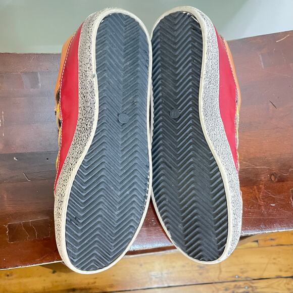 SPRING STEP L'Artiste Porscha Size 38/7.5 Red Leather Cutout Lace up Sneakers - Picture 5 of 7